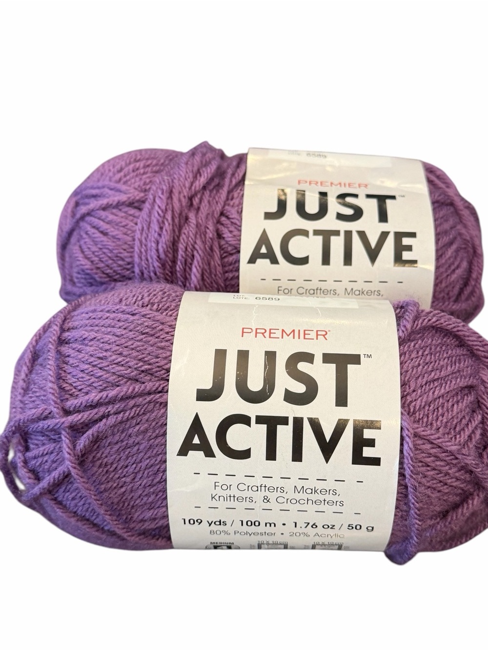 Premier Yarn Just Active Worsted 4 Royal Purple 2067-04 3.6 Oz Total Weight